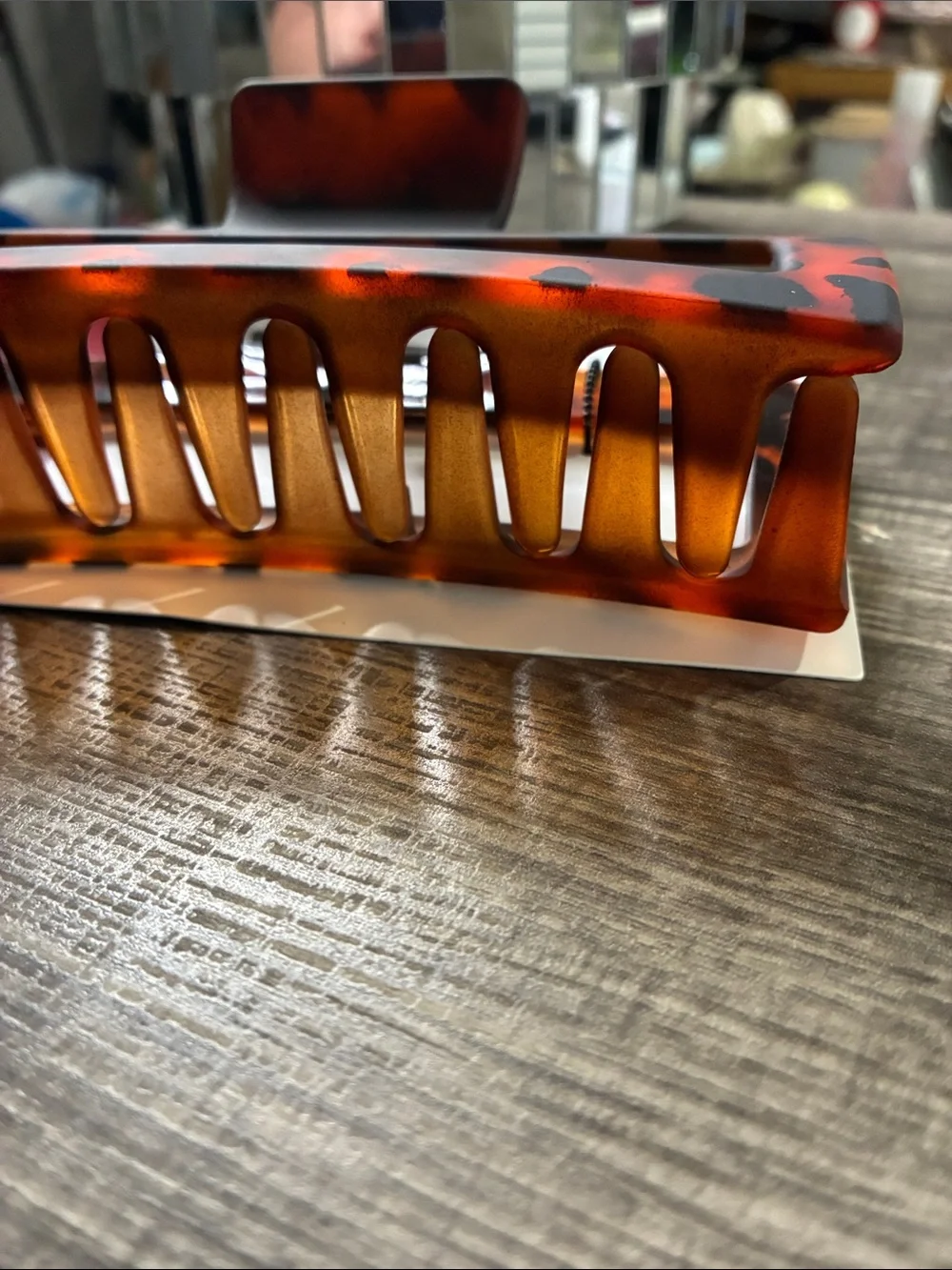 Red Matte Large Tortoiseshell Hair Clip - Red Brand